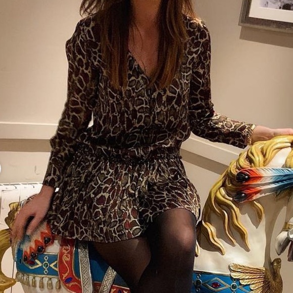 Zara Animal print ruffled dress - Picture 2 of 6